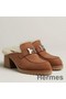 Hermes Flore 60 Mules in Brown Suede with Shearling Replica
