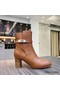 Hermes Frenchie 50mm Ankle Boots In Brown Calfskin Replica