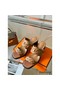 Hermes Gaby Sandals 60mm in Brown Nappa Leather Replica