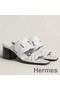 Hermes Gaby Sandals 60mm in White Nappa Leather Replica