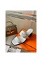 Hermes Gaby Sandals 60mm in White Nappa Leather Replica