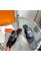 Hermes Galerie Sandals In Black Calfskin Replica