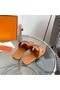 Hermes Galerie Sandals In Brown Calfskin Replica