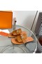 Hermes Galerie Sandals In Brown Calfskin Replica