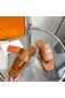 Hermes Galerie Sandals In Brown Calfskin Replica