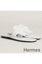Hermes Galerie Sandals In White Calfskin Replica