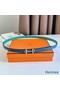 Hermes Gamma 13mm Belt in Green Epsom Leather and Blue Swift Leather Replica