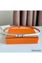 Hermes Gamma 13mm Belt in Orange Epsom Leather and White Swift Leather Replica