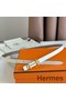 Hermes Gamma 13mm Belt in White Epsom Leather and Taupe Swift Leather Replica