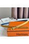 Hermes Gamma 13mm Belt in Yellow Epsom Leather and Blue Swift Leather Replica
