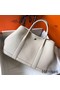 Hermes Garden Party 30 Bag In White Taurillon Leather Replica