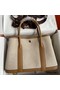 Hermes Garden Party 30 Handmade Bag in Toile and Biscuit Leather Replica
