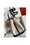 Hermes Garden Party 30 Handmade Bag in Toile and Blue Leather Replica