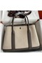 Hermes Garden Party 30 Handmade Bag in Toile and Etain Leather Replica