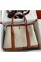 Hermes Garden Party 30 Handmade Bag in Toile and Gold Leather Replica