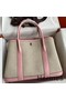 Hermes Garden Party 30 Handmade Bag in Toile and Pink Leather Replica