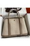 Hermes Garden Party 30 Handmade Bag in Toile and Tourterelle Leather Replica