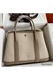 Hermes Garden Party 30 Handmade Bag in Toile and Tourterelle Leather Replica