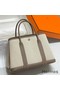 Hermes Garden Party 30cm Bag in Toile and Taupe Leather Replica