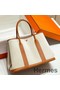 Hermes Garden Party 36cm Bag in Toile and Gold Leather Replica