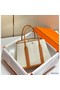 Hermes Garden Party 36cm Bag in Toile and Gold Leather Replica