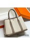 Hermes Garden Party 36cm Bag in Toile and Taupe Leather Replica