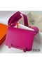 Hermes Geta Handmade Bag In Rose Purple Chevre Mysore Leather Replica