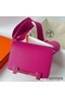 Hermes Geta Handmade Bag In Rose Purple Chevre Mysore Leather Replica