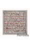 Hermes Grey/Orange Panoplie Equestre Eyeliner Shawl 140 Replica