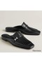Hermes Groupie Mules in Black Calfskin Replica
