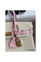 Hermes HSS Birkin 25 Bicolor Bag in Craie and Pink Chevre Mysore Leather Replica