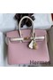 Hermes HSS Birkin 25 Bicolor Bag in Pink and Craie Chevre Mysore Leather Replica