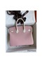 Hermes HSS Birkin 25 Bicolor Bag in Pink and Craie Chevre Mysore Leather Replica