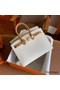 Hermes HSS Birkin 25 Sellier Bag in Craie and Gold Epsom Calfskin Replica
