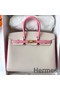 Hermes HSS Birkin 25 Sellier Bag in Craie and Rose Confetti Epsom Calfskin Replica