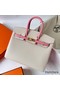 Hermes HSS Birkin 25 Sellier Bag in Craie and Rose Confetti Epsom Calfskin Replica