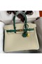 Hermes HSS Birkin 30 Bicolor Bag in Craie and Malachite Epsom Calfskin Replica