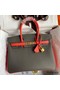 Hermes HSS Birkin 30 Bicolor Bag in Etain and Piment Epsom Calfskin Replica