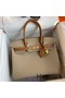 Hermes HSS Birkin 30 Bicolor Bag in Trench and Gold Epsom Calfskin Replica
