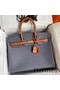 Hermes HSS Birkin 35 Bicolor Bag in Gris Agate and Gold Ostrich Leather Replica