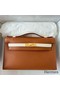 Hermes HSS Kelly Pochette Bicolor Bag in Gold and Craie Swift Calfskin Replica