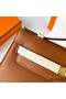 Hermes HSS Kelly Pochette Bicolor Bag in Gold and Craie Swift Calfskin Replica