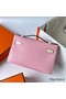 Hermes HSS Kelly Pochette Bicolor Bag in Pink and Craie Swift Calfskin Replica