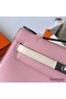 Hermes HSS Kelly Pochette Bicolor Bag in Pink and Craie Swift Calfskin Replica