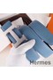Hermes H Belt Buckle & Blue Clemence 32 MM Strap Replica