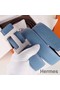 Hermes H Belt Buckle & Blue Clemence 32 MM Strap Replica