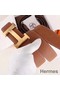 Hermes H Belt Buckle & Brown Clemence 32 MM Strap Replica