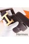 Hermes H Belt Buckle & Chocolate Clemence 32 MM Strap Replica