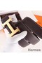 Hermes H Belt Buckle & Chocolate Clemence 32 MM Strap Replica