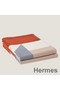 Hermes H Drapeau Blanket in Terracotta and Grey Cashmere Replica